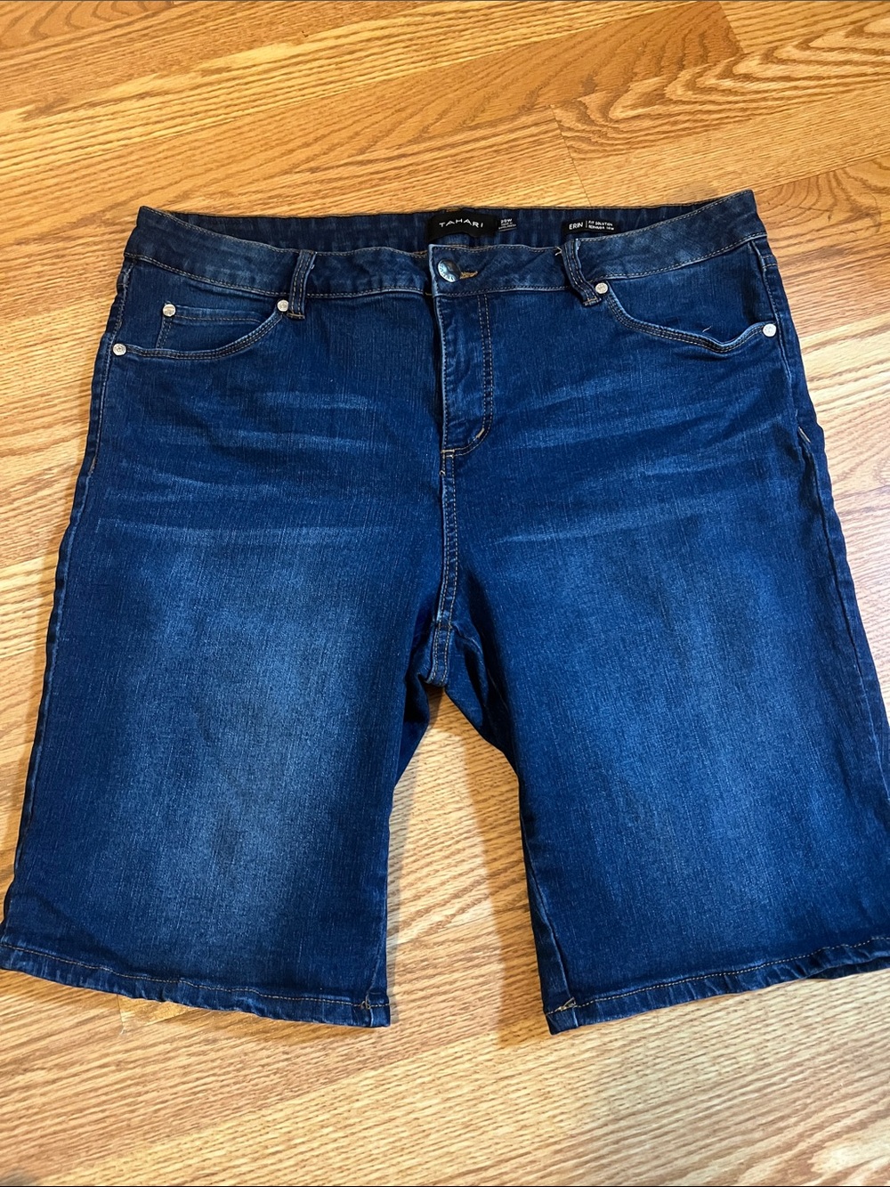 Tahari Indigo Blue Denim Bermuda Shorts